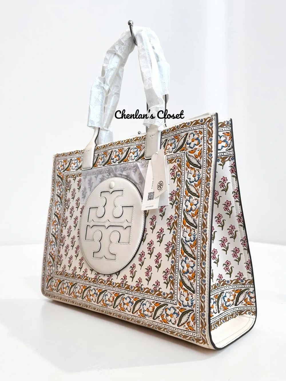 NWT Tory Burch Large Ella Printed Leather Tote